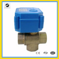 3 way 3/4" brass motor ball valve T flow for auto equipment solar water system water heater